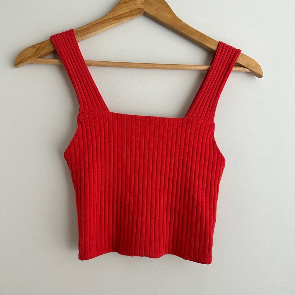 American Eagle Outfitters Scarlet Ribbed Tank CropTop